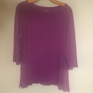 Eileen Fisher Purple Linen Swing Top Size Large